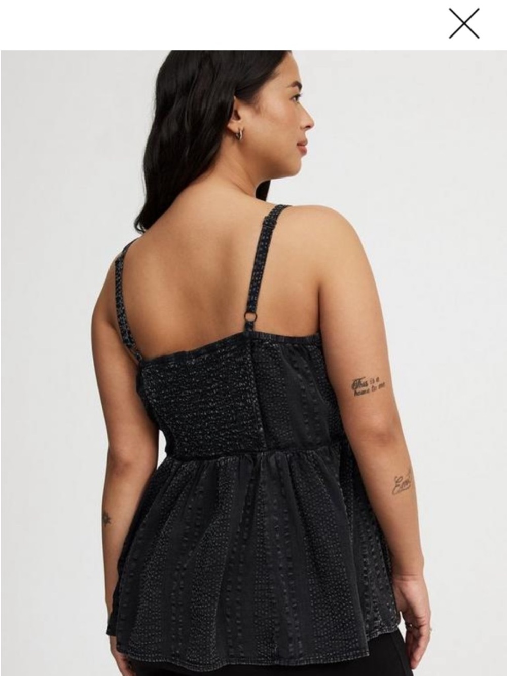 Torrid Black Textured Peplum Cami Top NWT - Picture 3 of 9